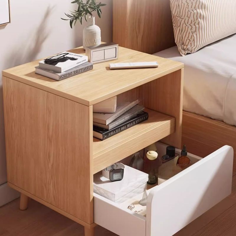 Modish Laminate Nightstand With Drawer Organization
