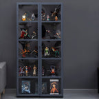Bamboo Display Storage Cabinet Modern Multi-shelf Acrylic Door for Living Room