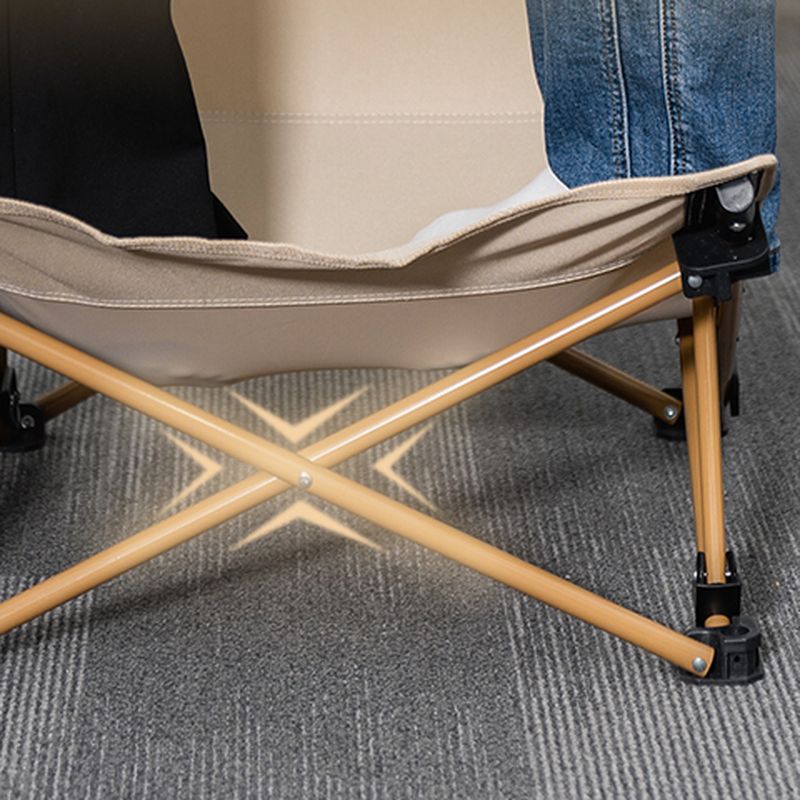 Solid Color Arm Recliner in Beige, Space-saving Design with Alloy Frame, Standard Base, Pocket Storage, and Removable Back