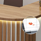 L-Shape Manufactured Wood Top Reception Desk with Hutch, Keyboard Tray, Cabinet, Desk Return & Cable Management