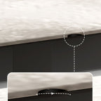 Light Gray Minimalist Compact Orbicular Folding Banquet Table with Waterproof Manufactured Wood Top