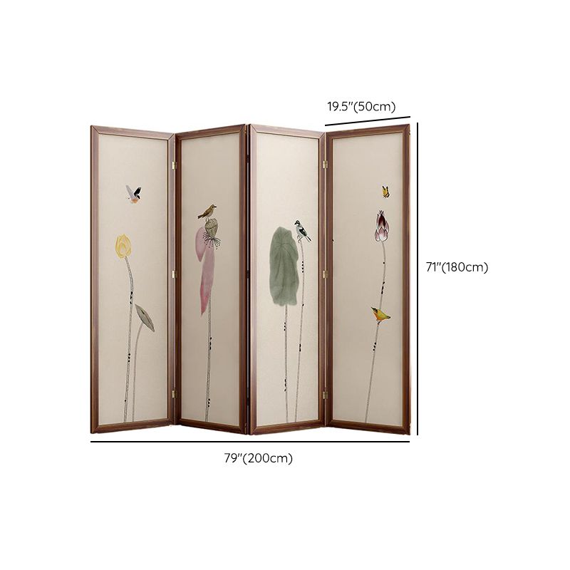 Cocoa Translucent Indoor Foldable Temporary Wall Divider with Gauze, 3/4 Panels, Standalone