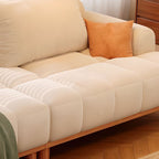 Stylish Flannel Standard Sofa in Dove Grey/Sage/Amber Color with Armrest