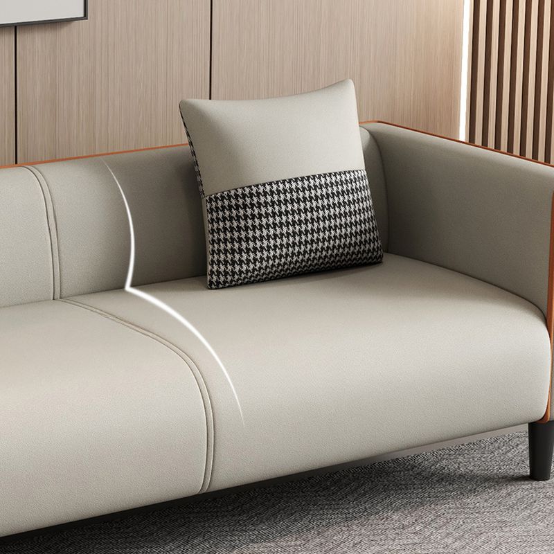 Versatile Standard Sofa/Loveseat/Single Sofa in Synthetic Leather with Grey/Dark Blue/Light Green Upholstery and Arm