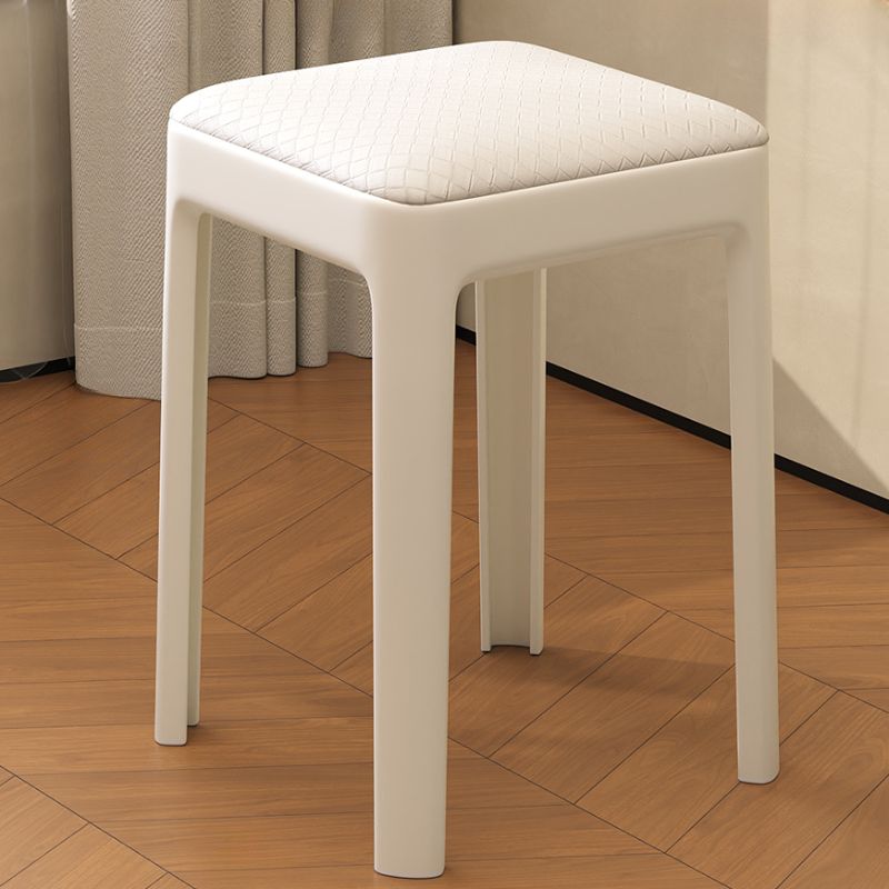 Minimalist Backless Stool with Upholstered Seat and Synthetic Material Frame