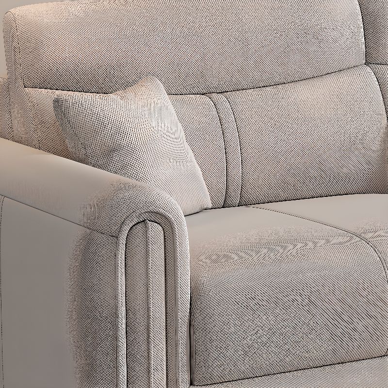 Contemporary Modern Solid Color Water Resistant Standard Sofa in Light Gray for 4-seater/for 3 with 4 Pillows