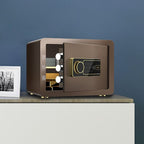 Steel Security Safe with Battery, Pry Resistant, Lockable with Keys and Shelves