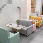 Modern Simple Style Single Sided Booth with Armrest and Foam Upholstery