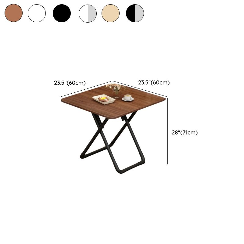 Laminate Dining Table with Crossed Legs, Foldable Square Top for 2-seater, Anti-Fouling