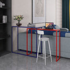 Alloy Sled Base Pub Table in Ink/Peony/Lime Green with Pull Out Feature