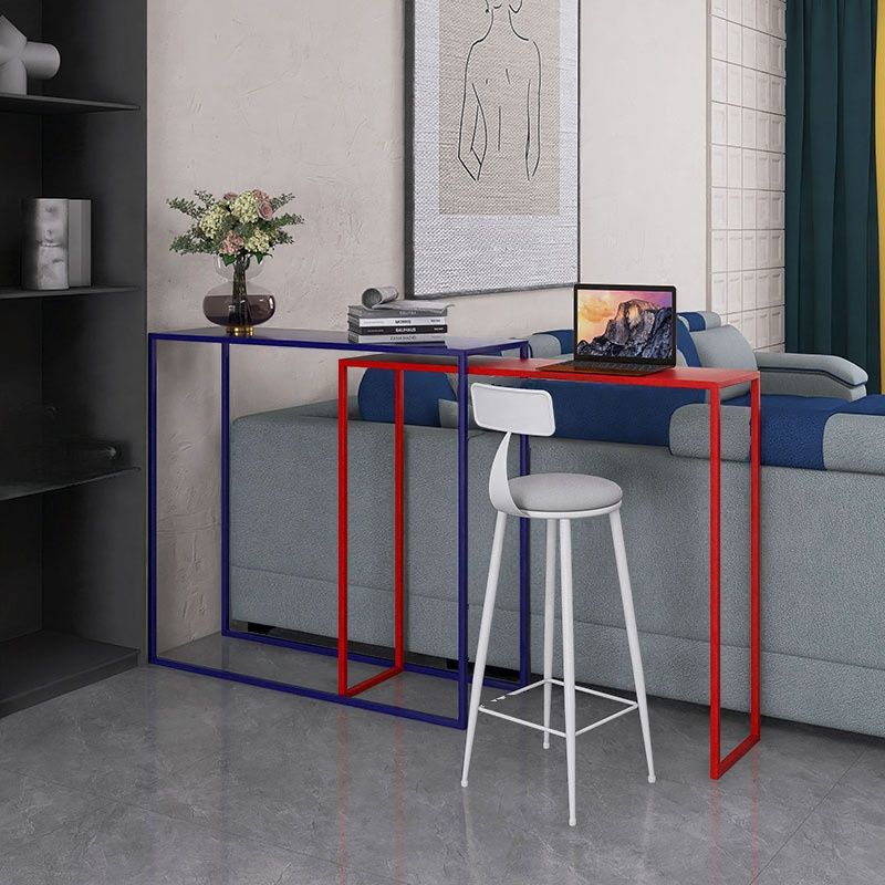 Alloy Sled Base Pub Table in Ink/Peony/Lime Green with Pull Out Feature