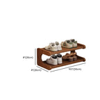 Art Deco Bambusa Rectangle Shoe Rack in Brown Finish with 5/4/3 Shelves for 11-30 Pairs in Drawing Room