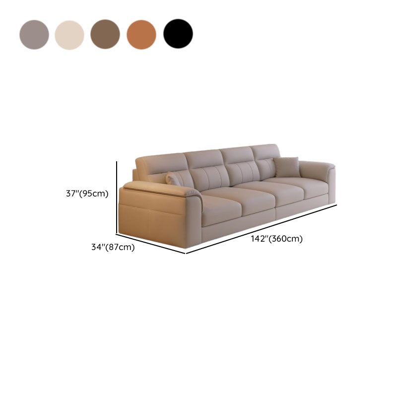 Modish Solid Color Standard Sofa in Light Gray/Light Brown/Beige for 6-Seater/5 Person/4-seater
