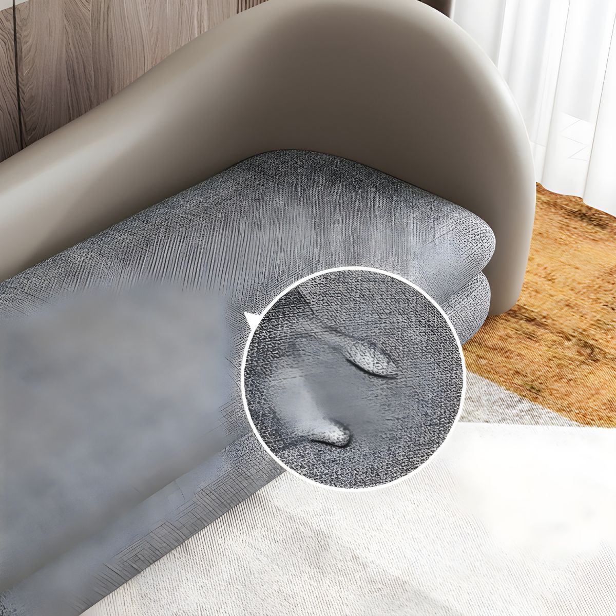 Ultra-Modern Tight Back Sofa 30.71"High Curved Tuxedo Arm Sofa for Apartment
