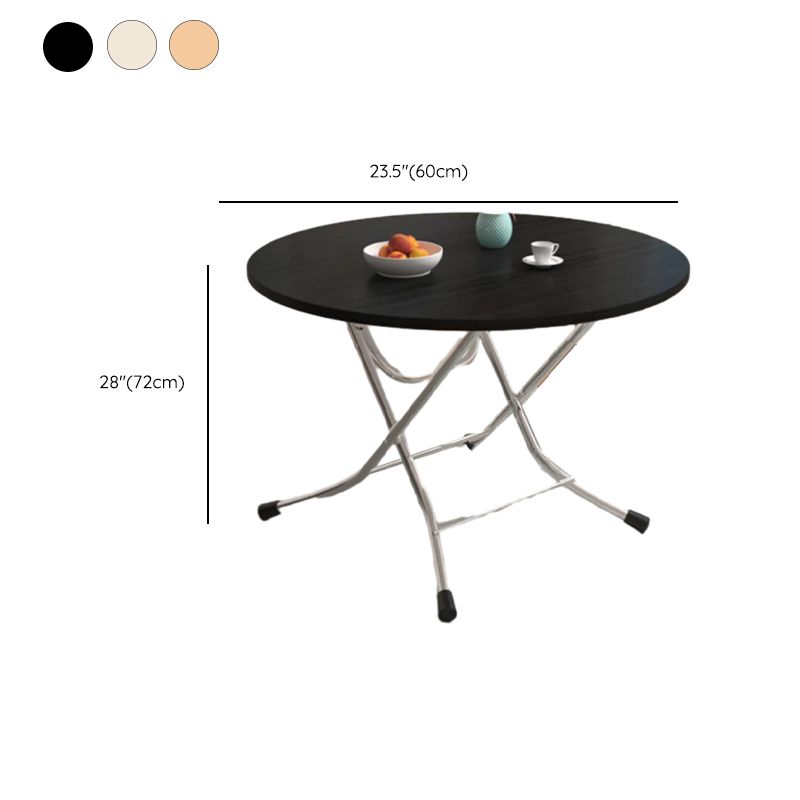 Silver Composite Wood Dining Table with Crossed Legs, Scratch-proof and Foldable Square Top for 2-seater