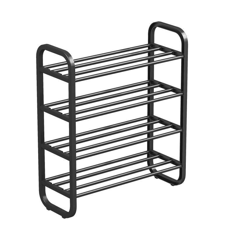 Art Deco Alloy Rectangle Shoe Rack with 6 Shelves for 11-20 Pairs in Drawing Room