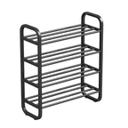 Art Deco Alloy Rectangle Shoe Rack with 6 Shelves for 11-20 Pairs in Drawing Room