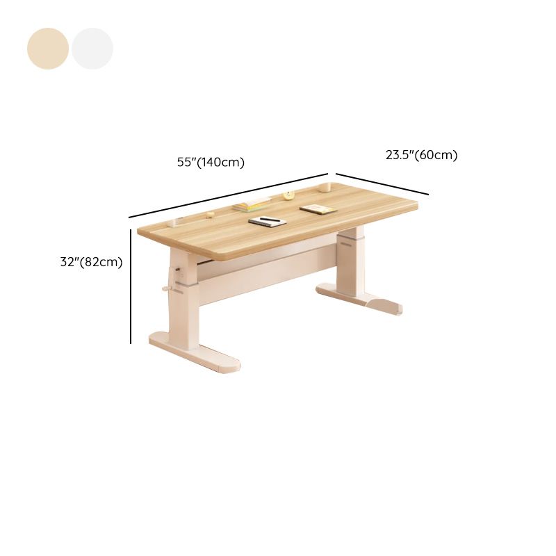 T-Shape Base Detached Corrosion Resistant Wood Grain/Chalk Manually Controlled Moves Up and Down Desk with/without 1 Drawer, 1 Shelf Not Included