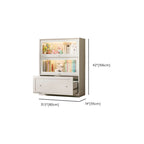 Vertical White Steel Rack Storage with 4 Shelves/2-Shelf/3-Shelf, 1-Drawer, Transparent Glass Door and Closed Back