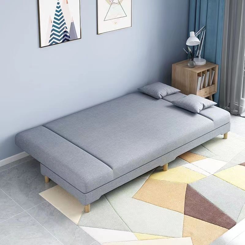 Contemporary Modern Antimicrobial Foldable Cerulean/Dove Grey/Rose Solid Color Sleeper for Seats 3 with 2 Pillows