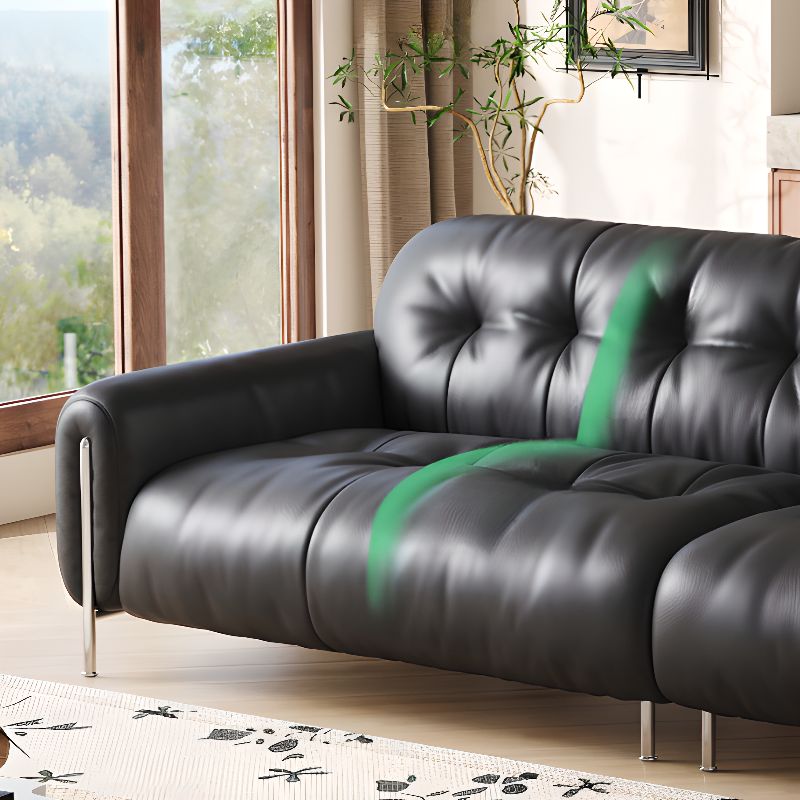 Contemporary Modern Solid Color Water Resistant Standard Sofa in Ink for 4-seater/2 People