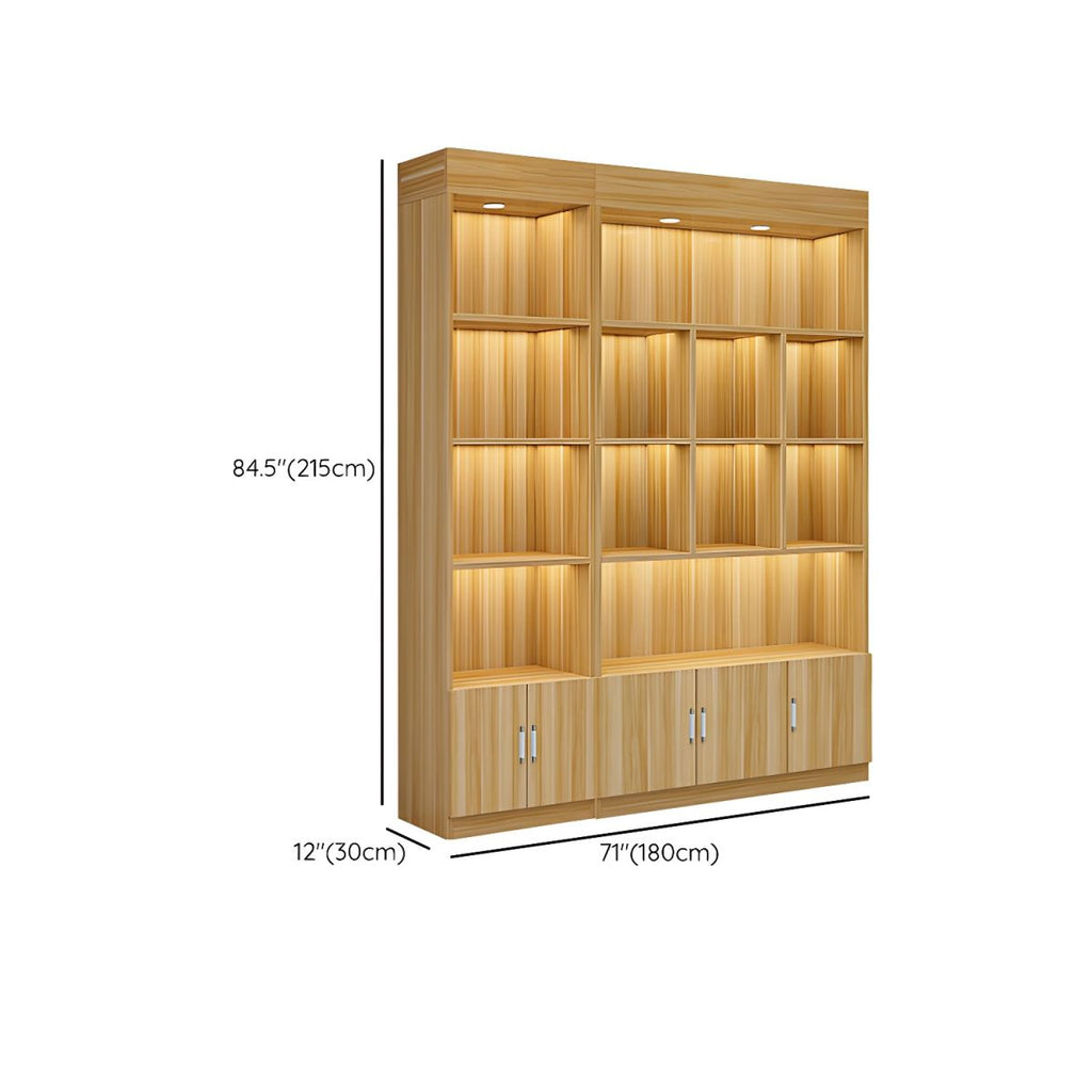 Multi-shelf Modern & Contemporary Style Wood Hutch Cabinet for Living Room