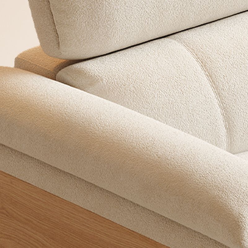 Contemporary Modern Solid Color Water Resistant Standard Sofa in Off-White for 2 People with 2 Pillows