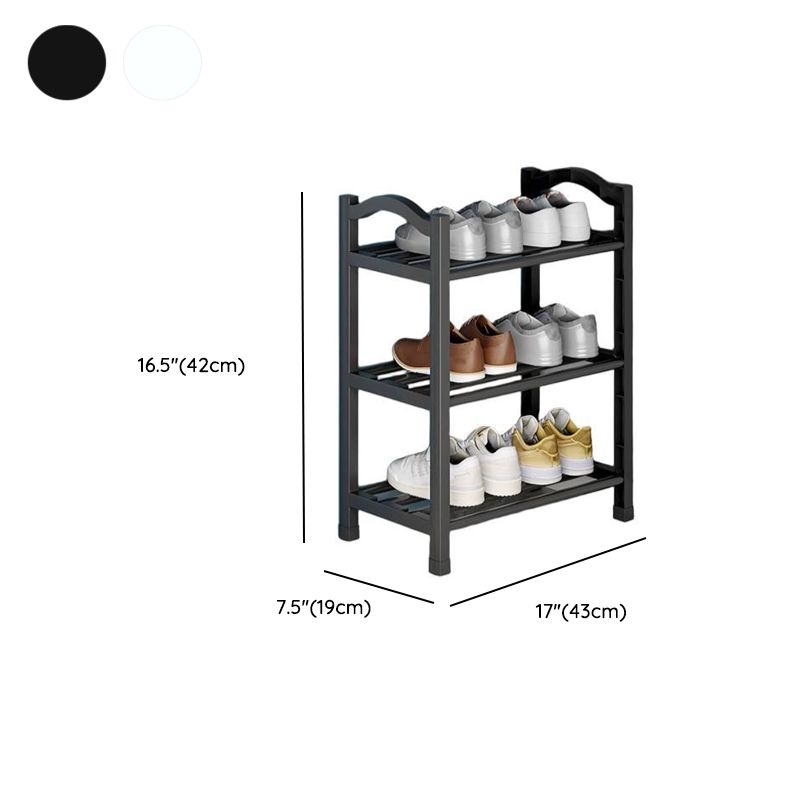 Art Deco Polymerized Material Rectangle Shoe Rack with 5/4/3 Shelves, Floor Mounted for 1-20 Pairs in Bedroom