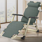 Contemporary Solid Color Arm Recliner in Black/Dove Grey/Blue with Alloy Frame, Non Rocking Base, Locking Back Angle, and Independent Back Movement