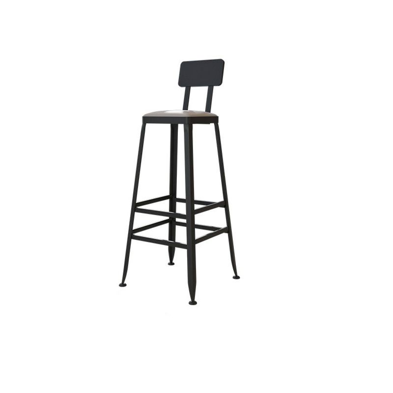 Rectangular Modern Stone Top Bar Table Set with Trestle Base and Backrest Barstools