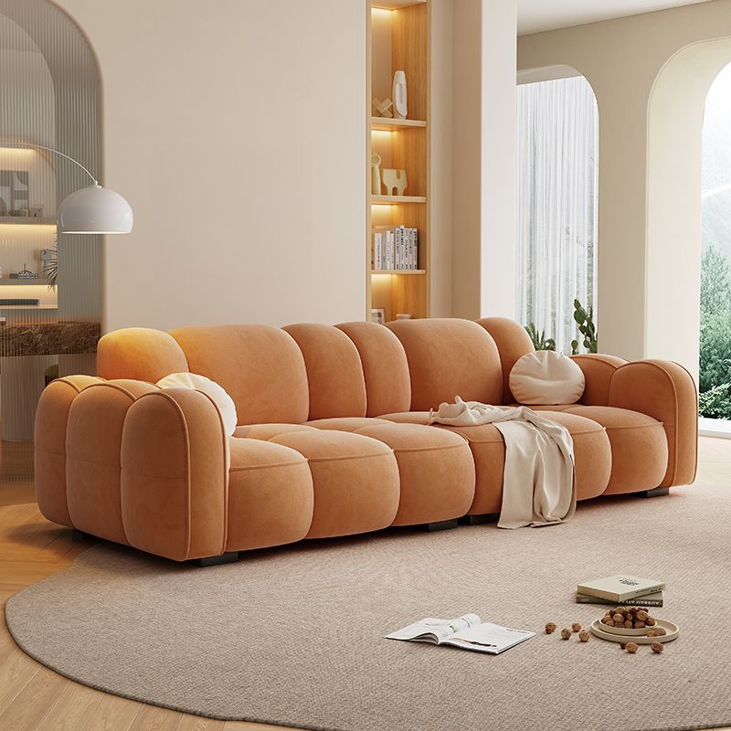 Standard Sofa in Rose/Off-White/Amber Color Flannel with Armrest