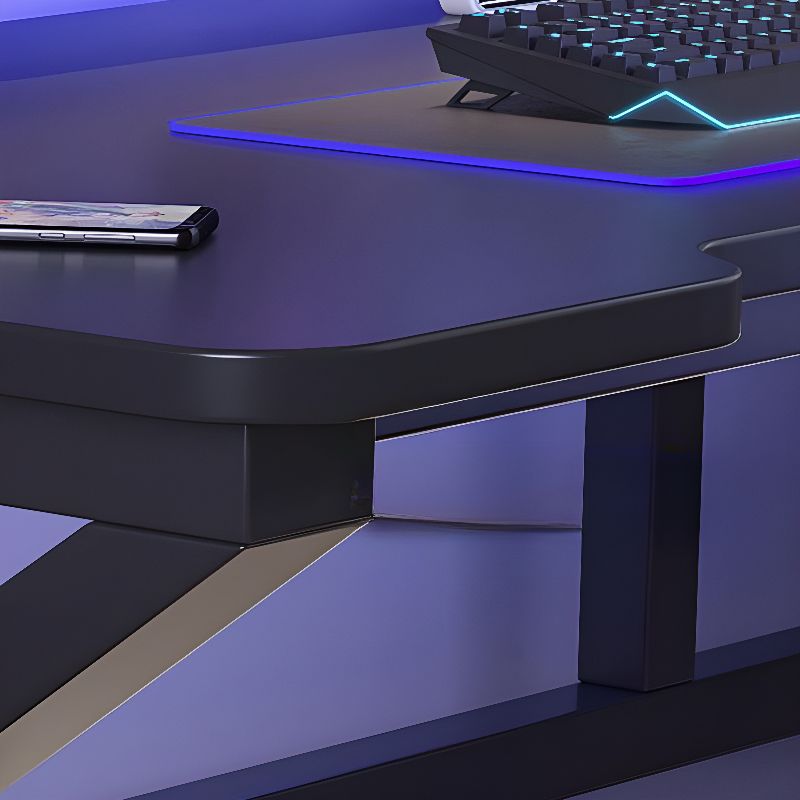 Alloy Sleigh Base Hydrophobic Innovation Office Computer Desk with Cable Management and Rounded Corners, Cable Management Included