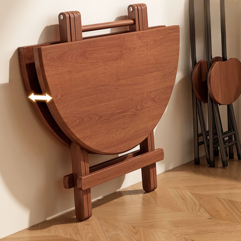 Veneer Dining Table with Crisscross Legs, Scratch-repellent and Foldable, for 4 People/2 People