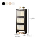 Art Deco Bambusa Shoe Wardrobe with 3 Tiers/2-Tier Shelf, Freestanding Cabinet Door