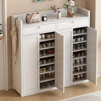 Bambusa 7-tier/6 Tiers/8-tier Shoe Displays with Horizontal Sloping Shelves and Dustproof Cover