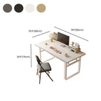 Rectangular Study Table and Chair Set in Reclaimed Wood with Two-sided Pedestal