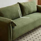 Contemporary Modern Solid Color Scratch-durable Loveseat in Midnight Black/Light Brown/Off-White, 2-seater with 1 Pillow