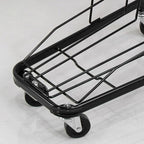 Steel All Ages Office Rolling Cart with 2 Tiers, Handle & Casters, Multi Color