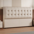 Trendy Panel Headboard with No Distressing, Piled Tufted Rectangle Design for King/Queen/Full Bed, Featuring Sponge Upholstery and Standard Height