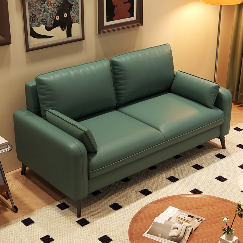 Trendy Solid Color Water Resistant Loveseat in Dove Grey/Amber Color/Cream with Armrest, Seats 2 with 2 Pillows