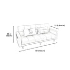 Square Arm Modern Storage Sofa with Biscuit Back Convertible Sofa for Living Room