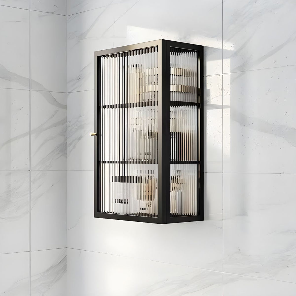 Contemporary Curio Cabinet Wall Mounted Metal Buffet Cabinet for Dining Room
