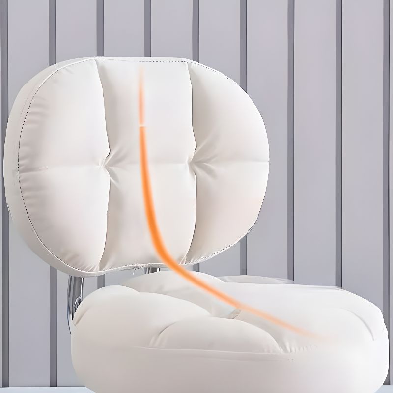 Casual Adaptable Height Mid-Back Rotatable Task Stool with Wheels & Steel Frame with Footring