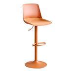 Minimalist Light Gray/Chalk/Tangerine Soft Seating Pail Bistro Stool with Flexible Height, Rotatable, and Rear