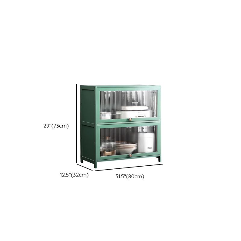 Trendy Green Bambusa Flooring Oven Cabinet with 4 Cabinets, 4 Shelves, and 4 Doors