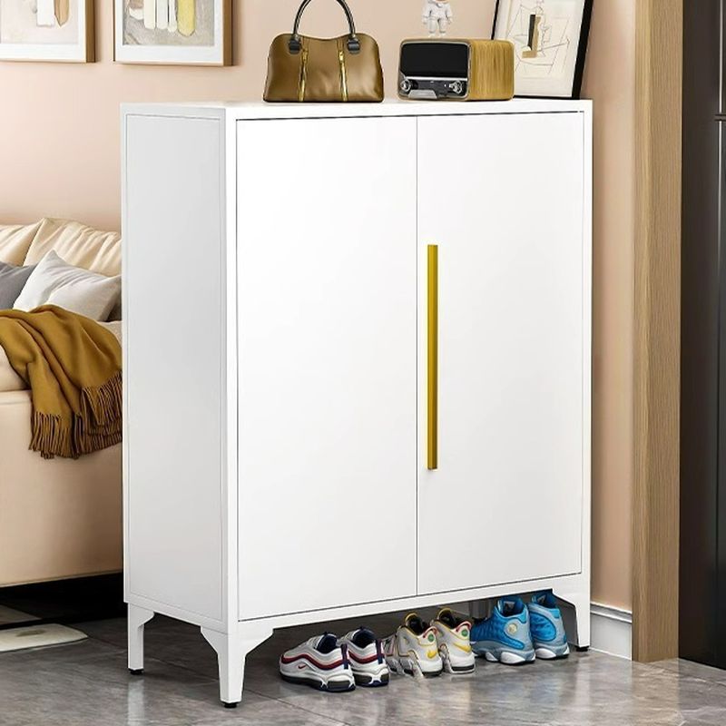 Metal 5 Tiers Shoe Stack with Shelf, Unattached Gate, Dustproof Cover, and Closed Back