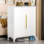 Metal 5 Tiers Shoe Stack with Shelf, Unattached Gate, Dustproof Cover, and Closed Back