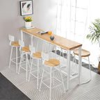 Modern Style Rectangle Wood Bar Table 1/5/9 Pieces Bar Table Set for Kitchen