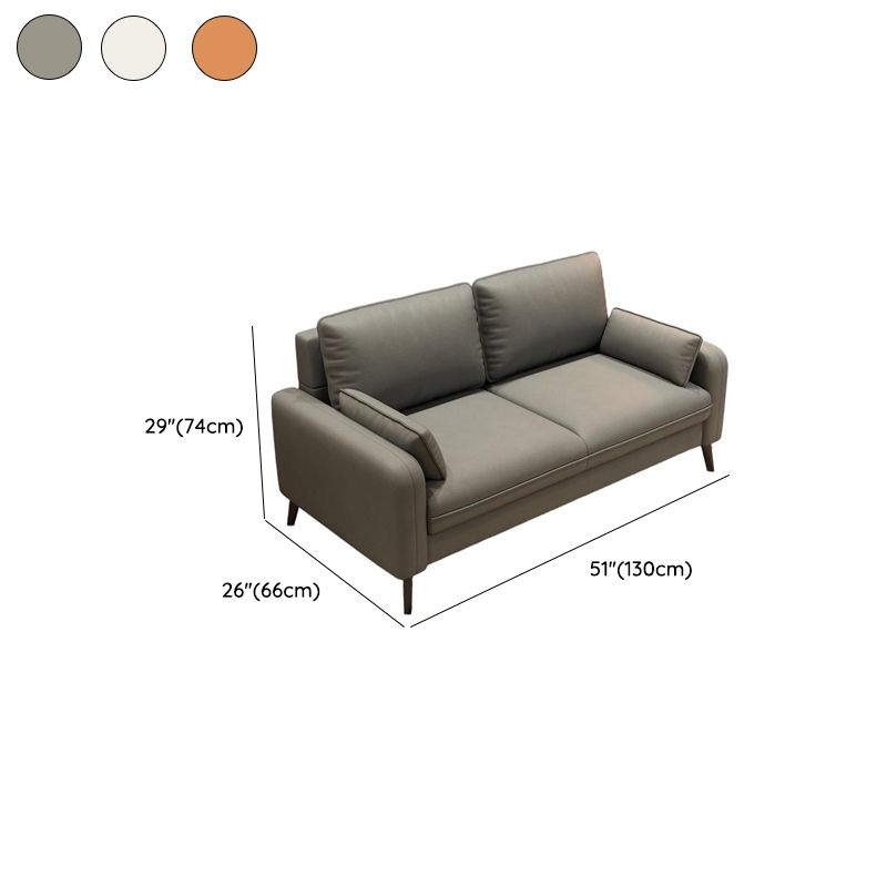 Trendy Solid Color Water Resistant Loveseat in Dove Grey/Amber Color/Cream with Armrest, Seats 2 with 2 Pillows