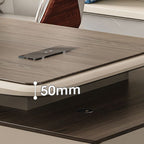 Scratch-proof Desk with 2 Drawers, Cabinet, Dual Footing Base, Exterior Shelf, Cable Management, Front Splash, and Cooling Hole